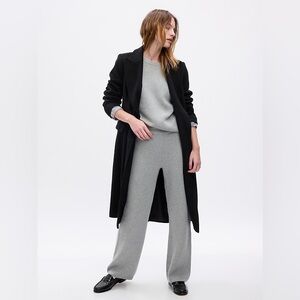 GAP CashSoft Shaker-Stitch Light Grey Knit Sweater Pants | Medium 31" Inseam